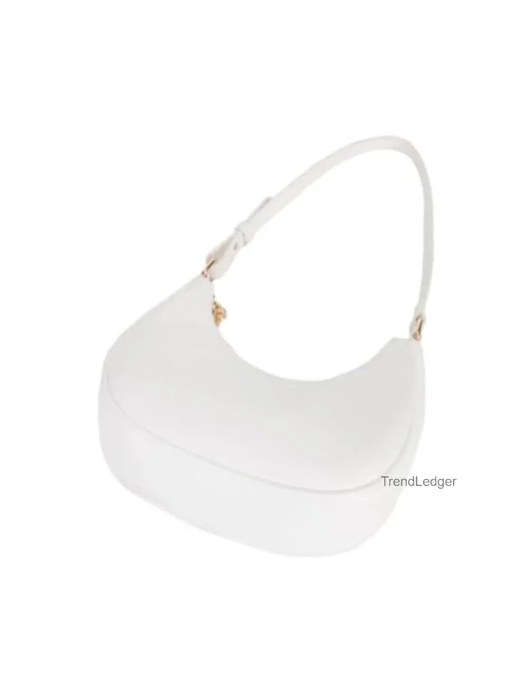 Crescent Hobo Tote Handbag PU Leather Mini Clutch Zipper Closure Shoulder Bag
